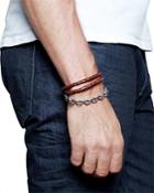 The Monotype The Stephen Silver-plated Brass & Braided Leather Bracelet