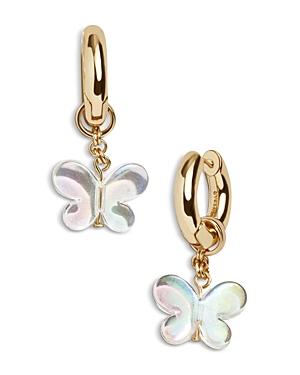 Baublebar Vanessa Iridescent Butterfly Charm Huggie Hoop Earrings