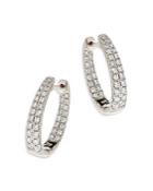 Bloomingdale's Diamond Inside - Out Hoop Earrings In 14k White Gold, 1.50 Ct. T.w. - 100% Exclusive