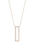 Dana Rebecca Designs 14k Rose Gold Rectangle Cutout Pendant Necklace With Diamonds, 16