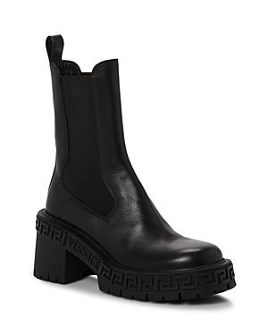Versace Women's Leather Heeled Chelsea Booties