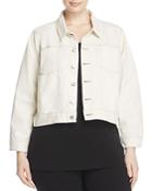 Eileen Fisher Plus Cropped Denim Jacket - 100% Exclusive