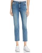 Frame Le High Raw Edge Straight Jeans In Roxton