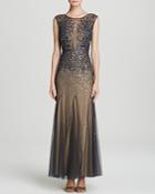 Adrianna Papell Petites Embellished Mesh Gown