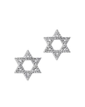 Bloomingdale's Diamond Star Of David Stud Earrings In 14k White Gold, 0.25 Ct. T.w. - 100% Exclusive