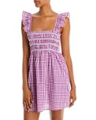 French Connection Adalhia Smocked Gingham Mini Dress