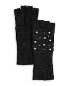 Aqua Faux Pearl Fingerless Gloves - 100% Exclusive