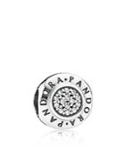 Pandora Charm - Sterling Silver & Cubic Zirconia Pandora Signature, Moments Collection