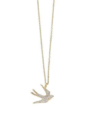 Ippolita 18k Green Gold Stardust Diamond Pave Dove Pendant Necklace, 16-18