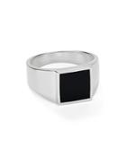 Argento Vivo Square Onyx Signet Ring In Sterling Silver