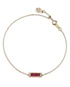 Bloomingdale's Ruby & Diamond Accent Chain Bracelet In 14k Yellow Gold - 100% Exclusive