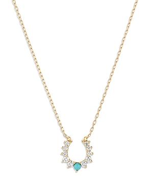 Adina Reyter 14k Yellow Gold Turquoise & Diamond Horseshoe Pendant Necklace, 15-16