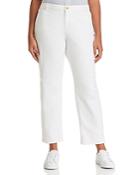 Michael Michael Kors Plus Distressed Relaxed Straight Jeans In White