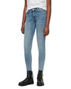 Allsaints Grace Dart Cropped Skinny Jeans In Light Indigo