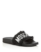 Moschino Women's Faux-fur Pool Slide Sandals