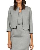 Ted Baker Micah Cropped Textured Zip-front Blazer