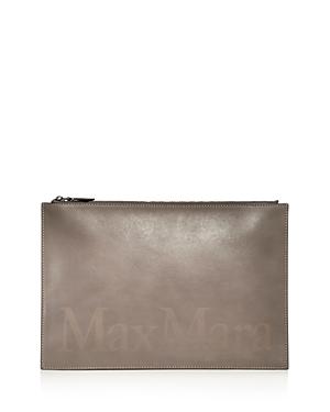 Max Mara Logo Leather Clutch