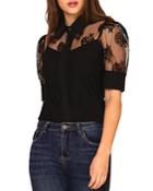 Gracia Sheer Lace Blouse (43% Off) - Comparable Value $88