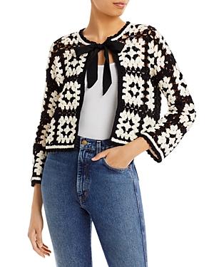 Alice+olivia Anderson Crochet Cropped Cardigan