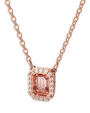 Swarovski Millenia Pave & Pink Octagon Crystal Pendant Necklace, 14.87-16.87
