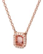 Swarovski Millenia Pave & Pink Octagon Crystal Pendant Necklace, 14.87-16.87