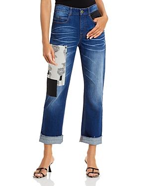 Hellessy Montgomery Patched Boyfriend Jeans In Dark Wash