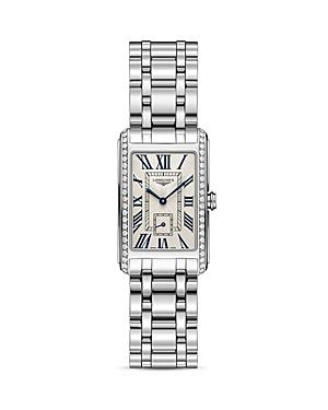 Longines Stainless Steel Watch With Diamonds, 37mm