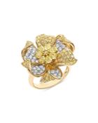 Bloomingdale's Yellow & White Diamond Flower Ring In 14k White & Yellow Gold, 3.70 Ct. T.w. - 100% Exclusive