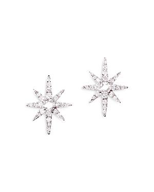 Graziela Gems 18k White Gold Diamond Starburst Stud Earrings