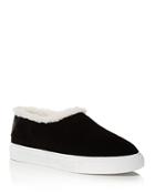 Tory Burch Miller Suede And Shearling Slip-on Sneakers