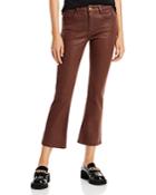 Frame Le Crop Mini Coated Bootcut Jeans In Mahogany