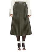 3.1 Phillip Lim Faux Leather Pleated Midi Skirt