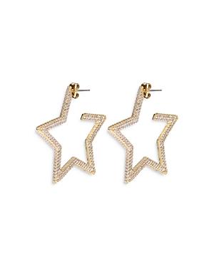 Luv Aj Pave Star Hoop Earrings