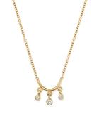 Zoe Chicco 14k Yellow Gold Curved Bar Necklace With Diamonds, 16