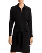 Norma Kamali Front Tie Stretch Shirt Dress