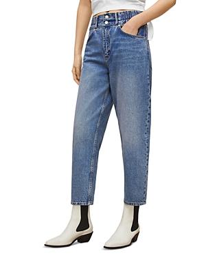 Allsaints Hailey High Rise Straight Leg Jeans In Tinted Indigo