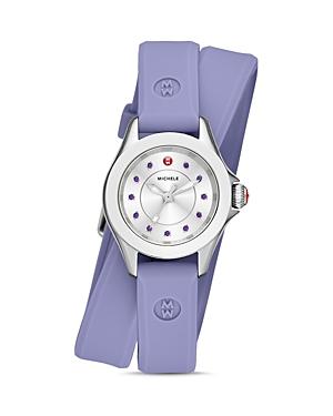 Michele Cape Mini Topaz-studded Silicone Watch, 27mm