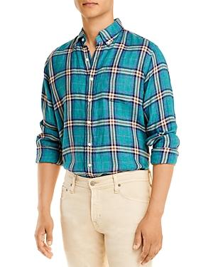 Sid Mashburn Plaid Slim Fit Linen Button Down Shirt