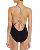 Red Carter Friendship Bracelet Spring Braided Back One Piece Swimsuit