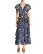 Rebecca Taylor Ruffled Floral Silk Maxi Dress