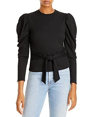 Aqua Puff Sleeve Tie Waist Top - 100% Exclusive