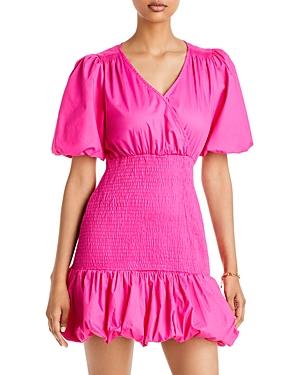 Aqua Smocked Puff Sleeve Mini Dress - 100% Exclusive