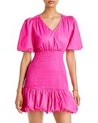Aqua Smocked Puff Sleeve Mini Dress - 100% Exclusive