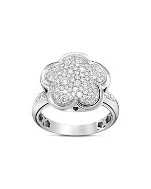 Pasquale Bruni 18k White Gold Floral Pave Diamond Ring