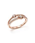 Diamond Two Stone Ring In 14k Rose Gold, .30 Ct. T.w.