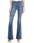 Paige Denim Bell Canyon Distressed Flared Jeans In Brady Destructed