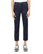 Peserico Trouser-style Cropped Jeans In Blue Navy