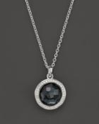 Ippolita Stella Lollipop Pendant Necklace In Hematite Doublet With Diamonds In Sterling Silver, 16