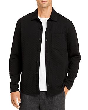 Vince Cotton Blend Quilted Double Knit Classic Fit Button Down Shirt Jacket