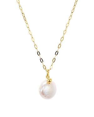 Argento Vivo Cultured Freshwater Pearl Pendant Necklace In 18k Gold-plated Sterling Silver, 16-18